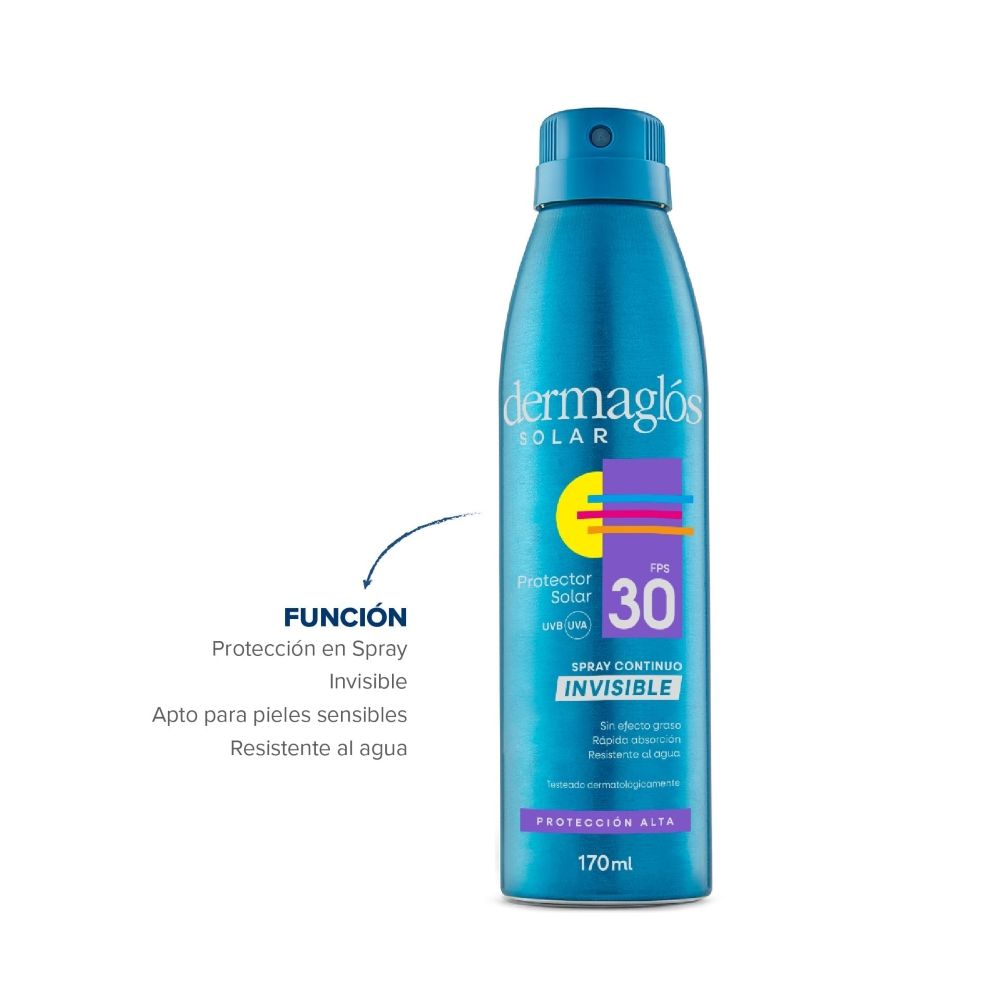 DERMAGLÓS SOLAR F30 SPRAY CONTINUO INVISIBLE x 170 - Imagen 4