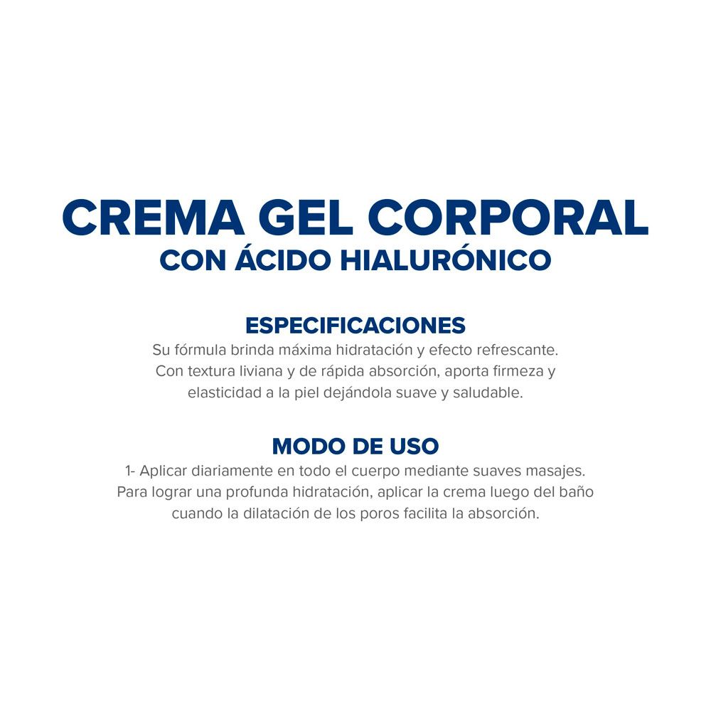 DERMAGLOS CORPORAL ULTRA HIDRATACION + ACIDO HIALURONICO CREMA GEL X 300 Gramos - Imagen 3