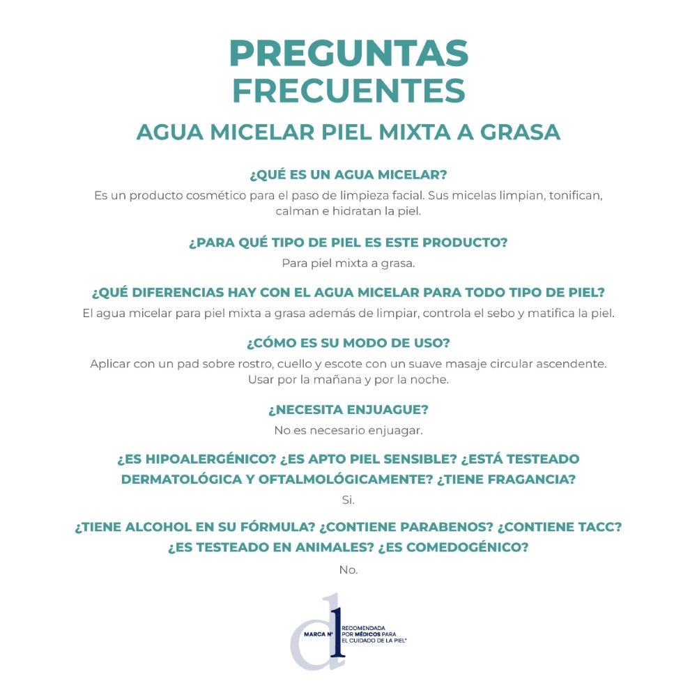 DERMAGLOS FACIAL AGUA MICELAR PIEL MIXTA A GRASA X200 - Imagen 5