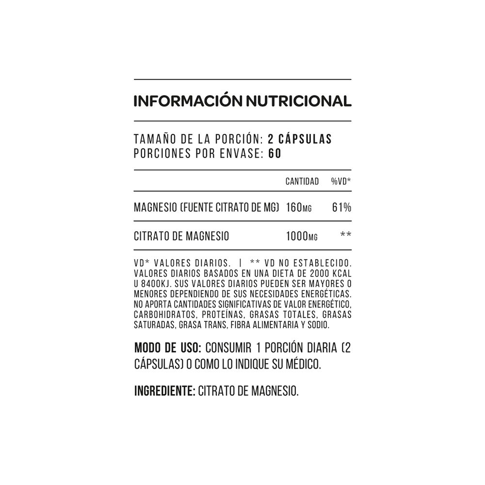 CITRATO DE MAGNESIO STAR NUTRITION X 60 Cápsulas - Imagen 2