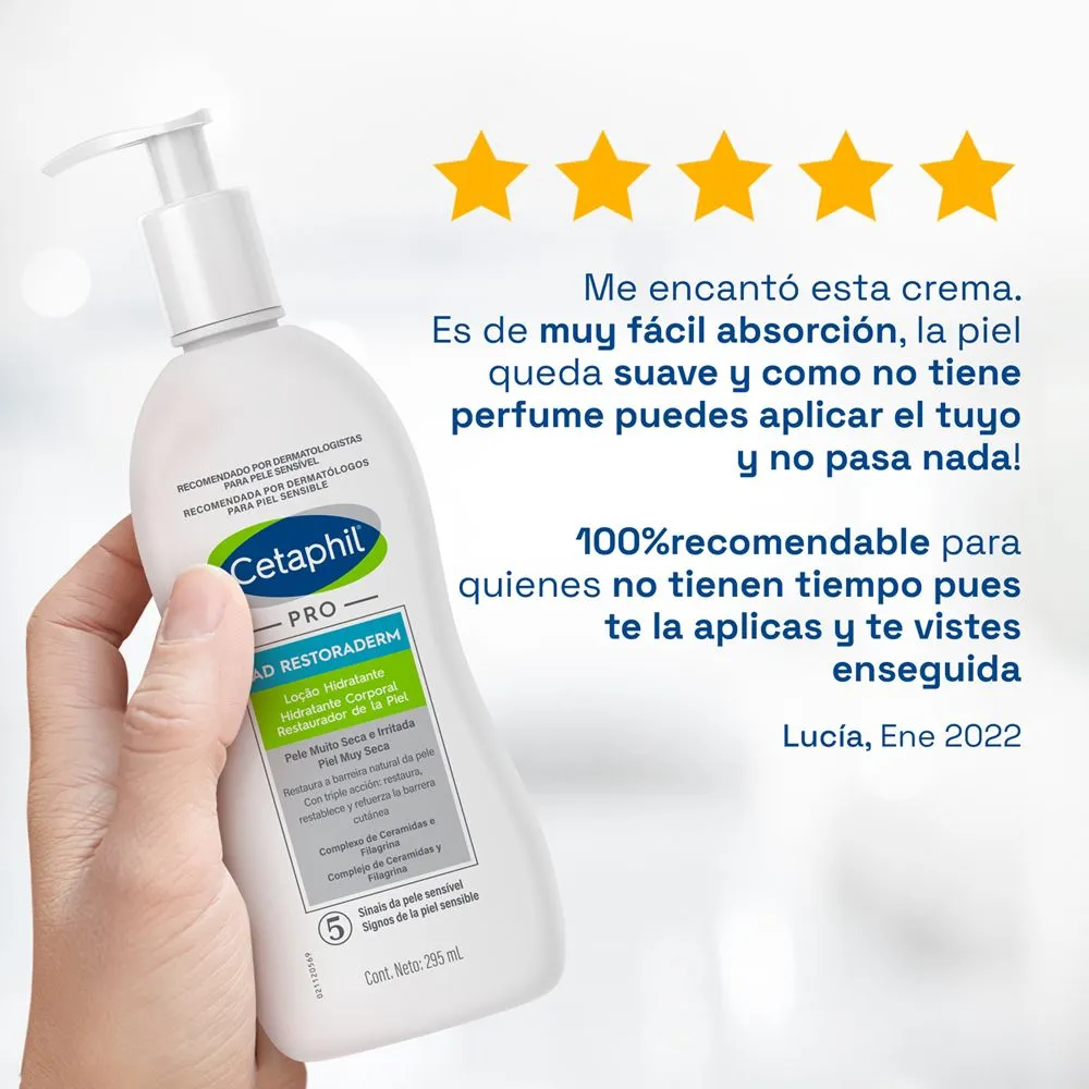 CETAPHIL PRO AD RESTORADERM LOCION HIDRATANTE X 295ml - Imagen 3
