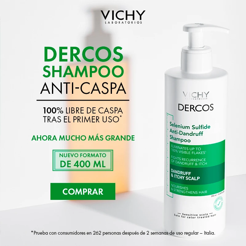 VICHY DERCOS SHAMPOO ANTICASPA NORMAL A GRASO X 400ml - Imagen 2