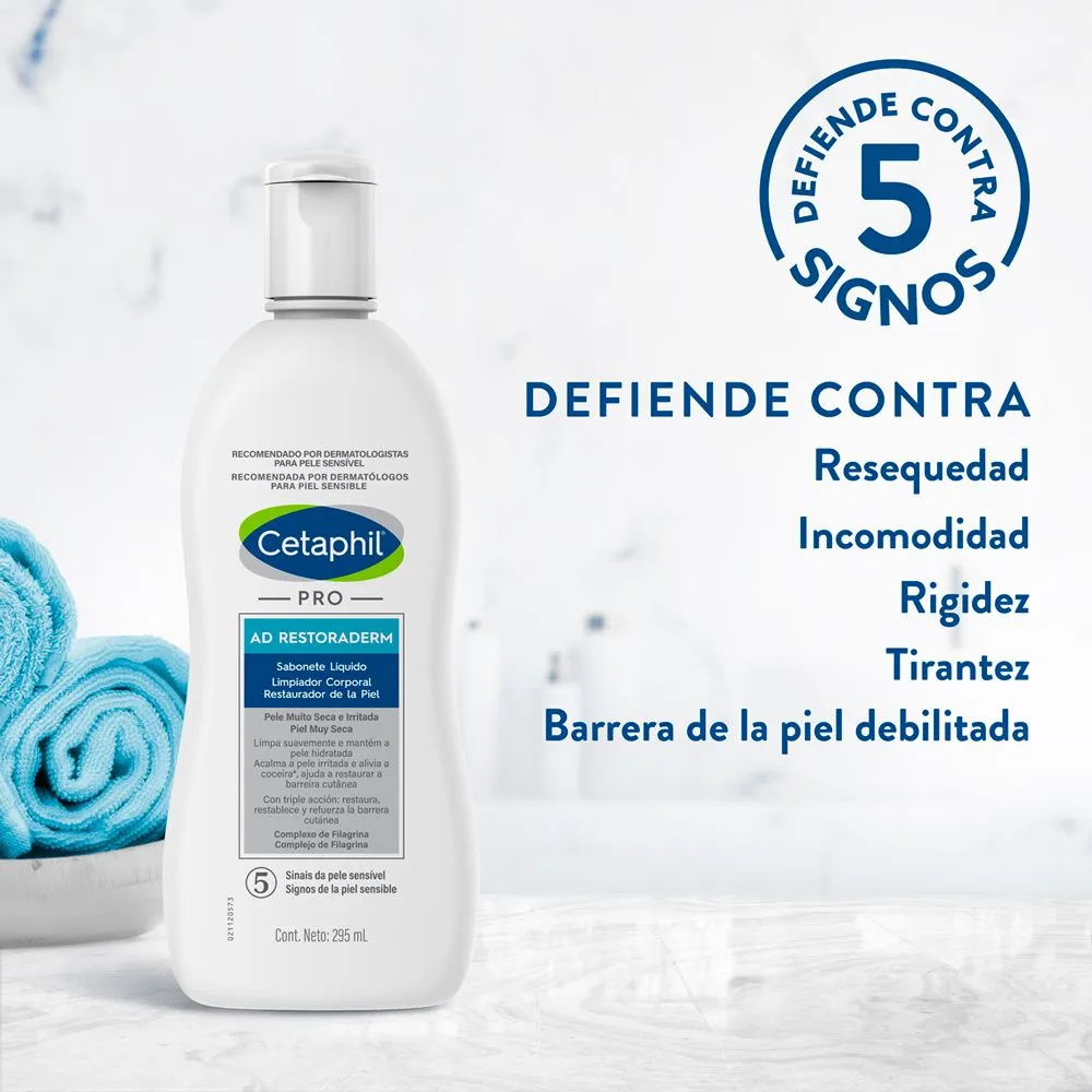 CETAPHIL PRO AD RESTORADERM LIMPIADOR CORPORAL X 295ml - Imagen 4