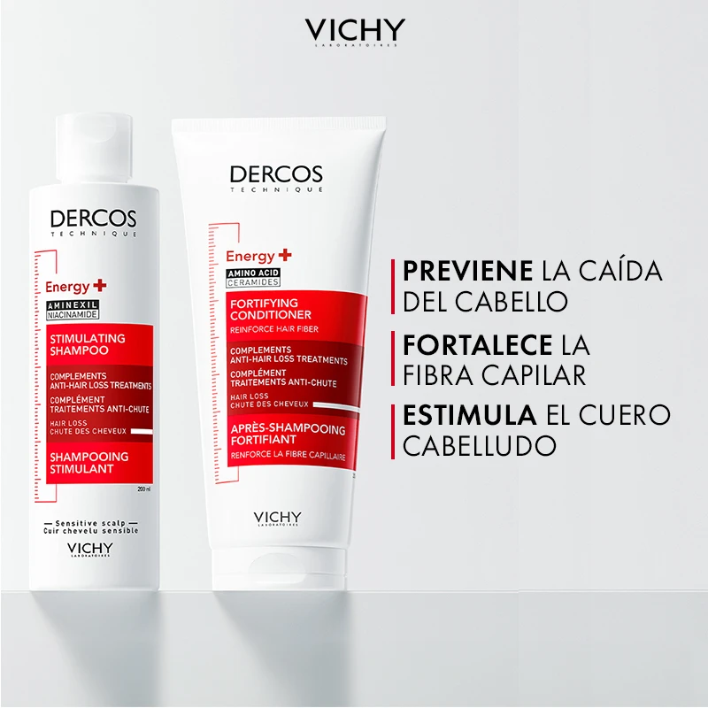 VICHY DERCOS SHAMPOO ENERGIZANTE ANTI CAIDA X 400ml - Imagen 3