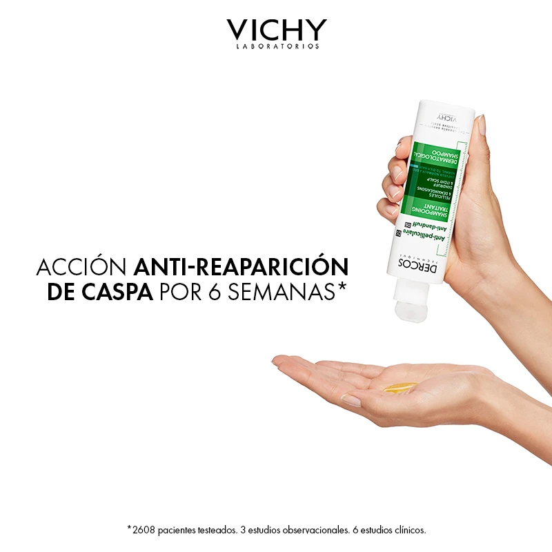 VICHY DERCOS SHAMPOO ANTICASPA NORMAL A GRASO X 400ml - Imagen 3