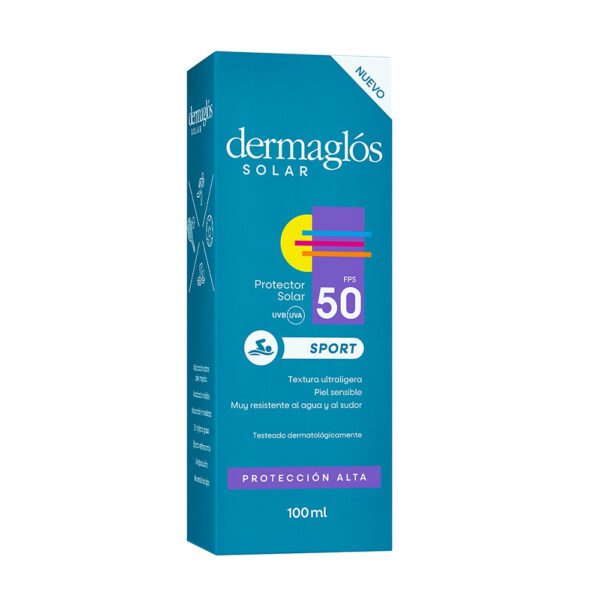 DERMAGLOS SOLAR SPORT Fps50 RESISTENTE AL AGUA X 100ml