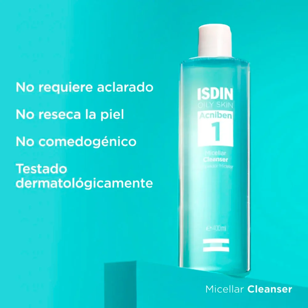 ISDIN ACNIBEN MICELLAR CLEANSER PIEL GRASA X 400ml - Imagen 2