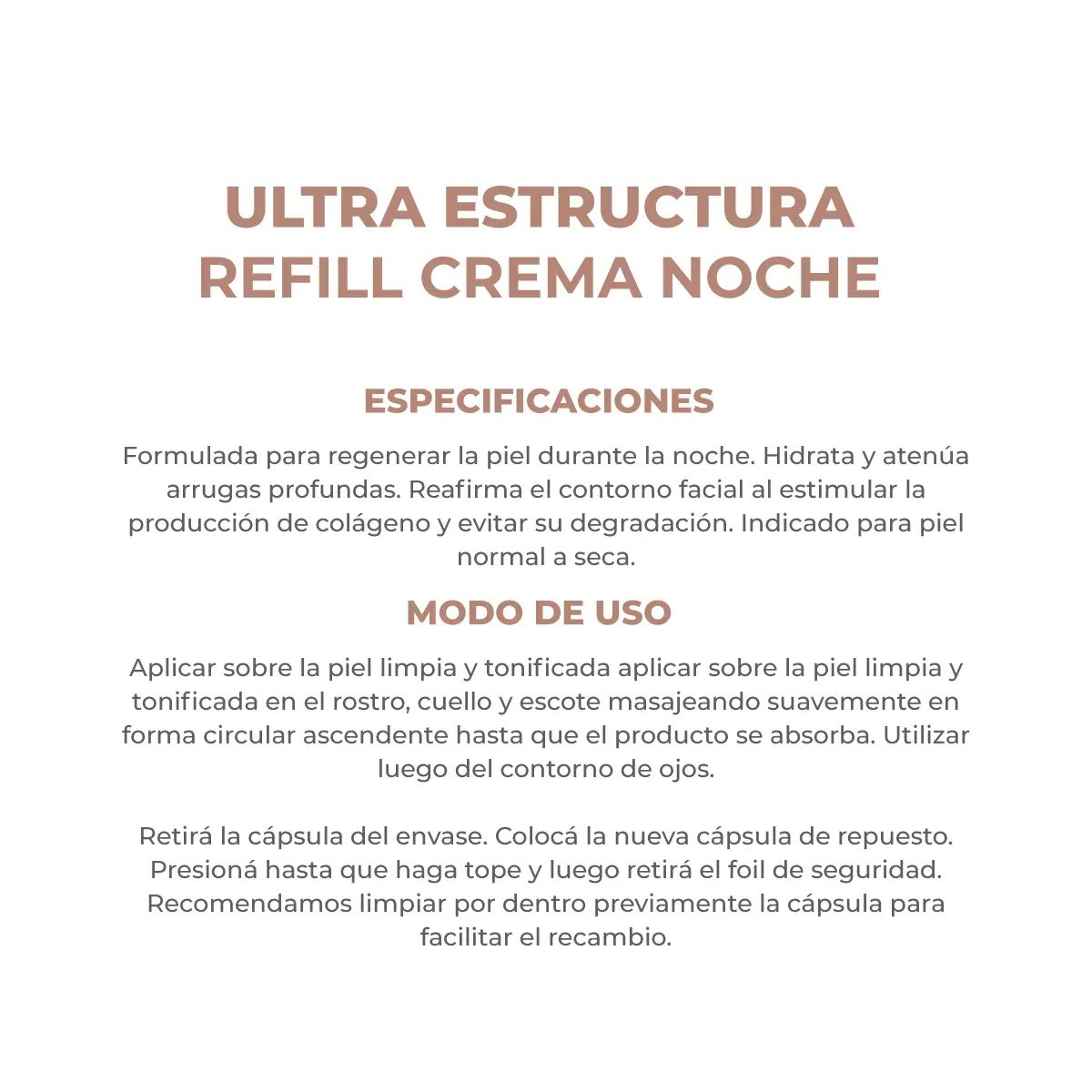 DERMAGLOS FACIAL ULTRA ESTRUCTURA CREMA HIDRATANTE DE NOCHE REPUESTO X 50 - Imagen 4