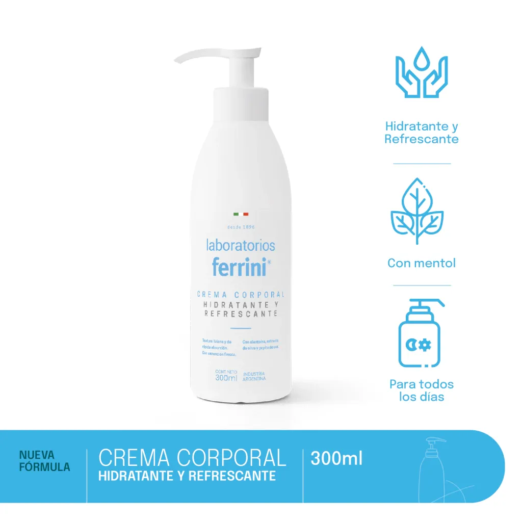 FERRINI CREMA CORPORAL HIDRATANTE Y REFRESCANTE X 300ml - Imagen 3