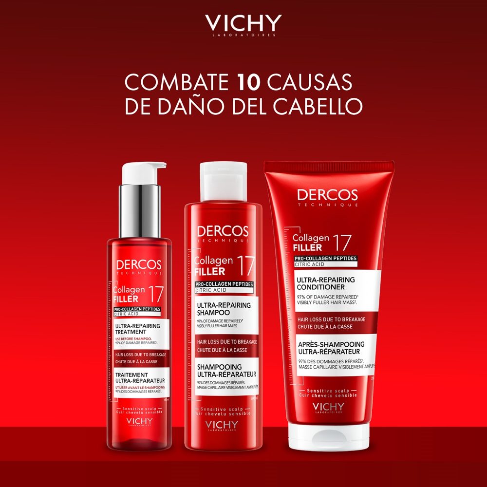 VICHY DERCOS COLLAGEN FILLER 17 SHAMPOO X200 - Imagen 5