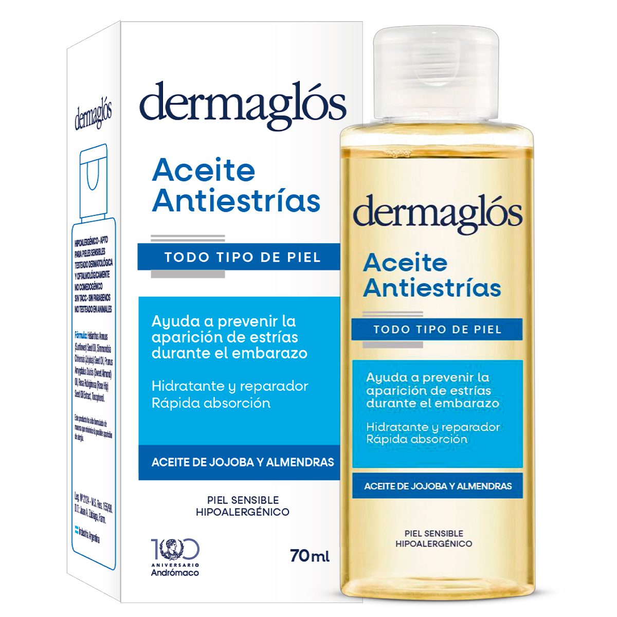 DERMAGLOS CORPORAL ACEITE ANTIESTRIAS X 70ml - Imagen 3